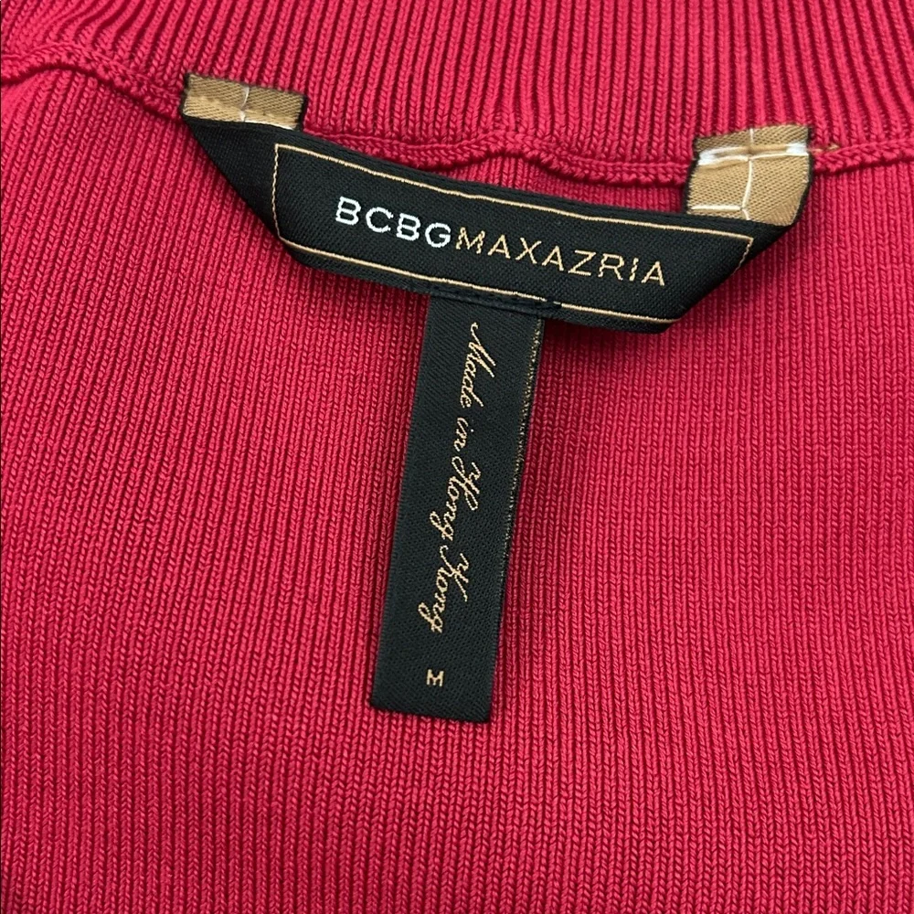 BCBG MaxAzaria Women M Dress Bandage‎ BodyCon Scarlet Red Sleeveless 6264 - Picture 3 of 6